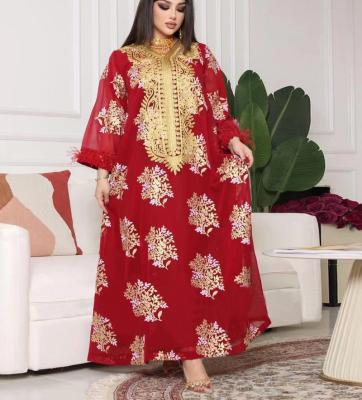 China Sustainable Kaftan Sequin Luxury Ethnic Fashion Abaya Dubai Mid East Womenswear Dress Maxi Gown Long Robe Loose African Dresses for sale