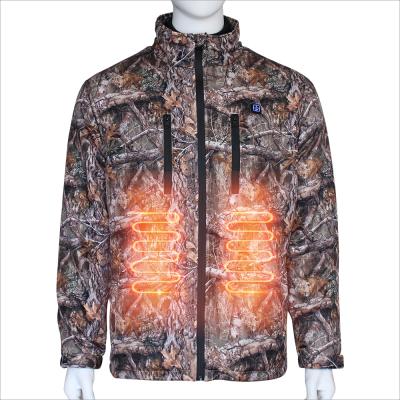 China Battery Control Camouflage Breathable Heating Shirt For Outdoor Hunting Heating Clothing for sale