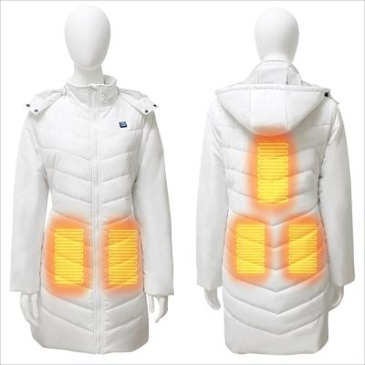 China HAETED woman battery heated long down jacket for outdoor for sale