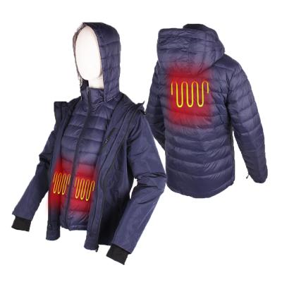 China 2-in-1 Waterproof Shiny Padded Warming Fashionable Ladies Down Jacket for sale