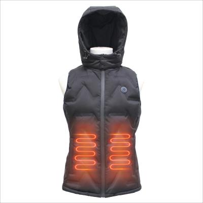 China Battery Sustainable Heat Seal Heated Vest For Winter Vest With Hoodie for sale