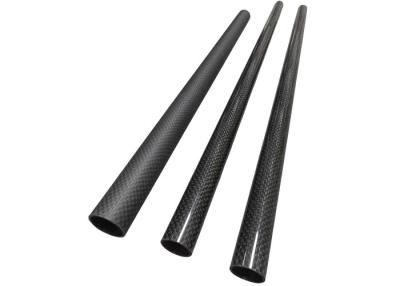 China Black High Modulus Carbon Fiber Roll Wrapped Tubes Round Tube For Equipment Parts for sale