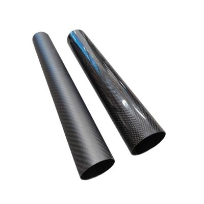 China Multipurpose Light Weight Roll Wrapped 3K Woven Pattern Carbon Fiber Pipe for sale