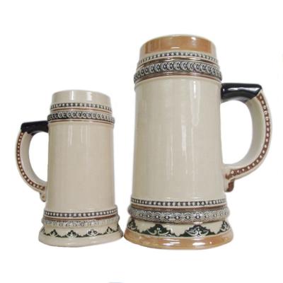 China CLASSIC simplified glassless ceramic beer mug with custom design 1 liter glass beer mug for sale