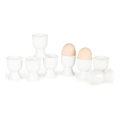 China Viable Ceramic Porcelain Egg Cups Egg Rack Holders For Hard Boiled Eggs Set Of 8 for sale