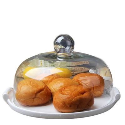 China Disposable Cake Stand Display Wedding With Glass Dome Lid for sale