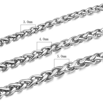 China FASHIONABLE magic of classic European and American men's stainless steel assertive Keel Silver Rope Chain Necklace for sale