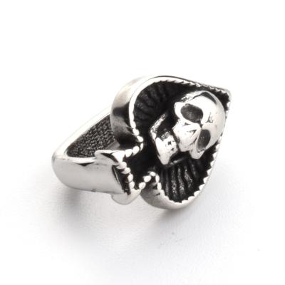 China For DIY Bracelet Punk Style Silver Gothic Skull Designed Heart Shaped Charm For Bracelet Making for sale