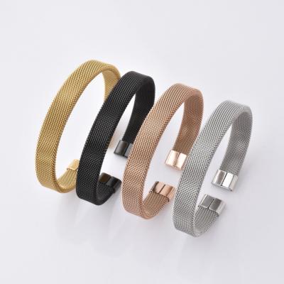 China Wholesale 10MM FASHIONABLE Stainless Steel Mesh Adjustable Bangle From Jewelry Manufacturer for sale