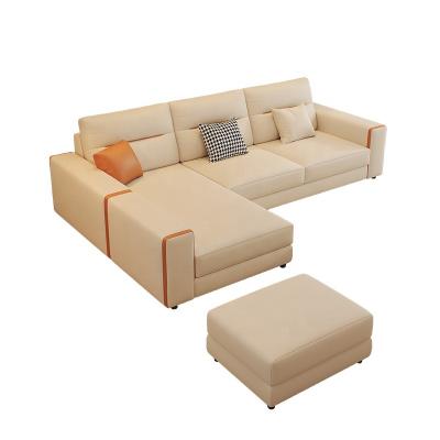 China Other Modern simple small apartment double fabric furniture L shape lounge sofa for sale