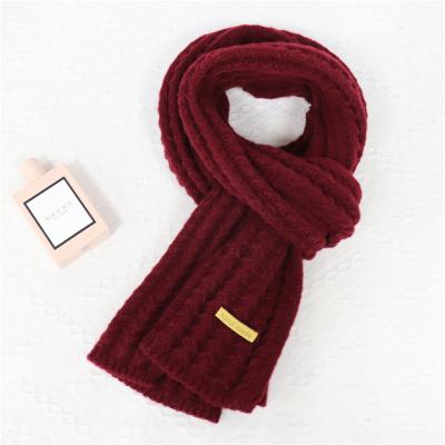 China Apparel Decoration 2022 New 7 Colors Optional Soft Warm Women Knitted Scarf Candy Color Solid Color Acrylic Scarf For Couples for sale