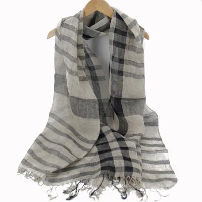 China Top Quality Tassel Shawl Spring Causal Checked Artistic Women Small Fashion To Accessories Fold Canvas Scarf for sale