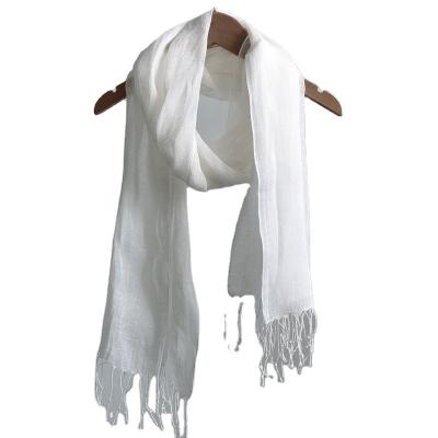 China White Silk Modal Canvas Cotton Scarf Eco-friendly Natural Wool Material For Factory Dyeing for sale