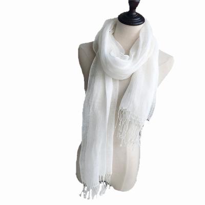 China Eco-Friendly Dyeable Pure White Large Size Canvas Scarf For Dyeing Materials for sale