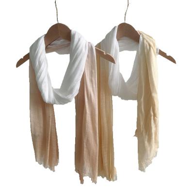 China Factory Eco - Friendly Bamboo Rayon White Silk Scarf Fabric For Dyeing for sale