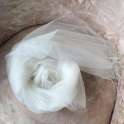 China White Fringed Scarves Silk Women's Shawls Factory Wholesale Dyeing Blue Dyed Embryo Cloth Knotted Dyed for sale