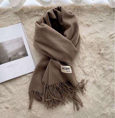 China Classic The New List 30 Colors Cheap Soft Cashmere Scarves Pure Color Shawl With Tassels For Winter for sale