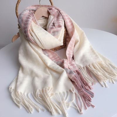 China High Quality Eco-friendly Warm Sale Eco-Friendly Warm Tassel Blanket Cachecol Pashmina Scarf Wrap Shawl Long Winter Women Scarfs for sale