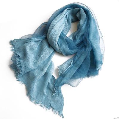 China Wholesale Eco-friendly Thin Unique Design Summer Spring Modal Silk Scarf Double Layer For Women for sale