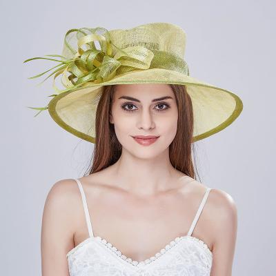 China Hot Sell Party Green Sinamay Cloth Kentucky Derby / Races Hat For Women for sale