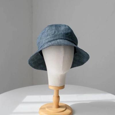 China Large image canvas denim fisherman hat light custom widened face xiaoxia basin head hat for men and women for sale