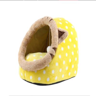 China Warm Winter Four Seasons Plush Cat Bed Semi-Enclosed Cat Nest Pets House Cute Breathable Cushions Kennel Basket Mat For Small Medium Cats for sale