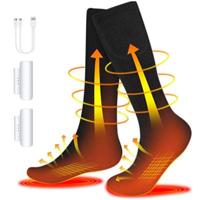 China QUICK DRY Passionate Women Logo Ski Warming Heating Socks Winters Custom 3.7V2000mah Powered Heat Thermal Battery for sale