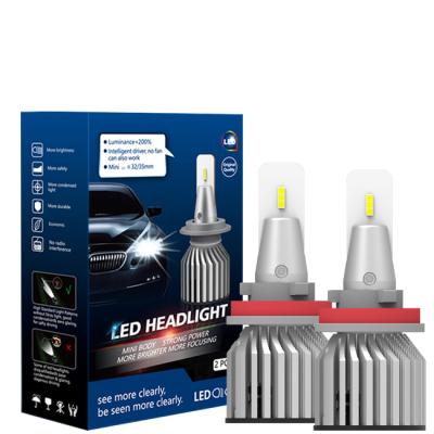 China Aviation aluminum 6063 led headlight bulb h11 H8 6000LM LED XENON white fan cooling motorcycle led light Seoul CSP led 12v h11 led fog lights for sale