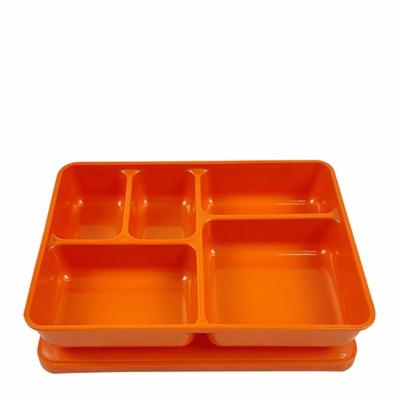 China New Chinese Style School Lunch Delivery Thickened Cover Canteen Student Divided Lunch Box Plastic By Separate Box for sale