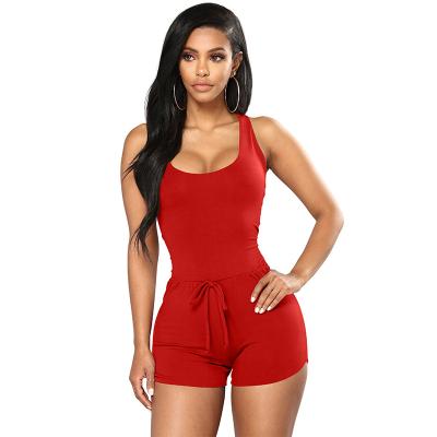 China Anti-pilling Wangmu Deep V Neck Bandage Workout Overalls For Women Jumpsuit Women Set Spring Apparels For Women AM685 for sale