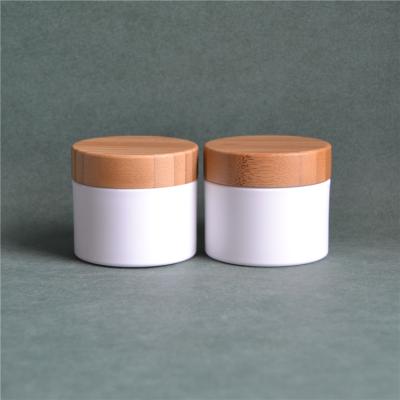 China Factory Products 30g 50g DOUBLE WALL Organic PLA Cornstarch Jar With Bamboo Lid Containers For Cosmetics for sale