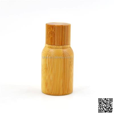 China Factory Sale Eye Cream Glass Oil Bottle With Bamboo Cap Cosmetic Packaging for sale