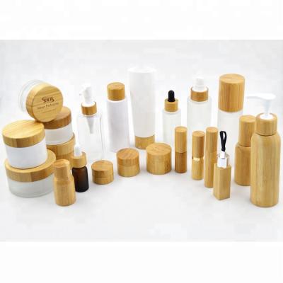 China Personal Care Christmas Customized Biodegradable Bamboo Cosmetic Jars /bottles Packaging for sale