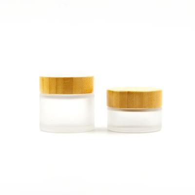 China Hot Style Recyclable Material Natural Cosmetic Packaging Gel 30ml 50ml Bamboo Glass Jar for sale