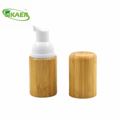 China Hot Selling Natural Bamboo Personal Care Detergent Facial Mask Packaging 30ml Foam Pump Bottles for sale