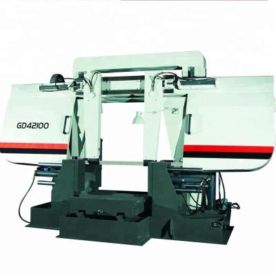 China Metal Cutting New Dragon Double Column Steel Cutting Strip Saw GD42100 Overseas Machine Service for sale