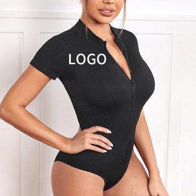 China Amazon Factory Price F430 Breathable Rib Knit Summer One Piece Ladies Bodycon Rompers Casual Women Boarding And Handling Fitness Yoga Jumpsuit for sale