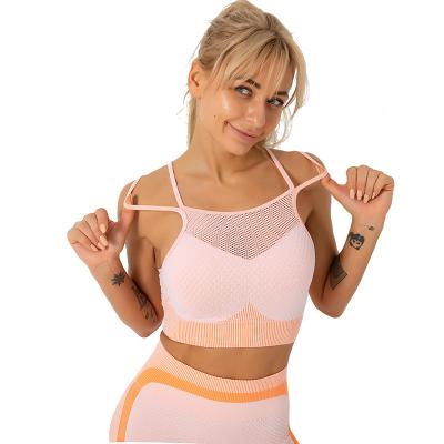 China Women 2022 Plus Size Breathable Seamless Yoga Bra Fitness Sports Bra Shockproof Bra for sale