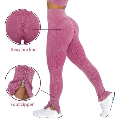 China New Arrival Breathable Sand Washed High Waisted Gaiters For Women Tummy Control Butter Soft Elastic Opaque Gaiters Plus Size Workout for sale