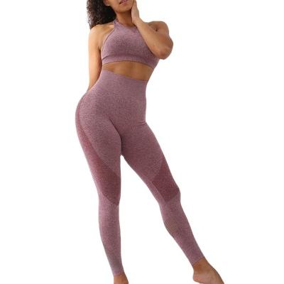 China Breathable Pure Color Elastic Slim Sexy Womens Yoga Sets Custom Wholesale Custom Yoga Sets Sporty Yoga Sets For Women 2 Pieces for sale