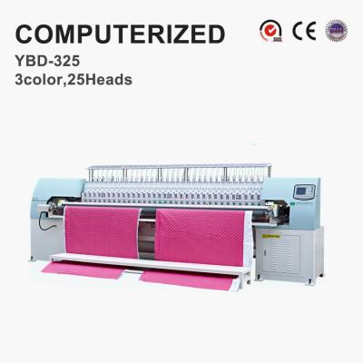 China YBD325 Head Moved Industrialized 25 Heads Triple Colors Digitized Multi Colors Home Textiles Quilting Embroidery Machine For Seat Cover for sale