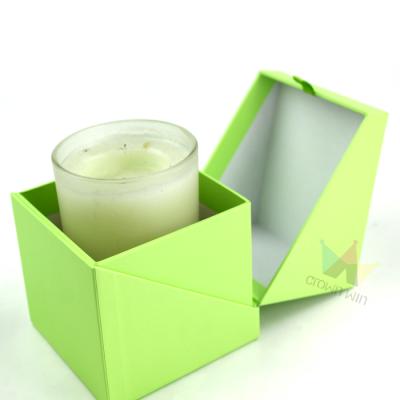 China Hot Selling Luxury Eco - Friendly Recycled Custom Green Round Jar Recyclable Set Gift Candle Kraft Paper Box for sale