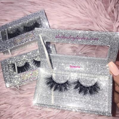 China High Quality Recycled Paperboard Materials 3 Printing Woman False Eyelash Packaging Magnetic Empty Colorful Glitter Box 2021 for sale