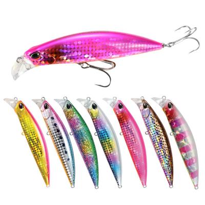 China WONDERFUL 9.5cm ABS Plastic 30g Simulated 3d Eyes Long Casting Wobbler Down All Water Level Bass Minnow Fishing Bait for sale