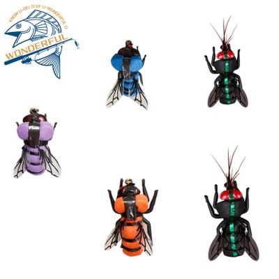 China UV+ WONDERFUL 20mm High Carbon 15mm 8g Simulated Nymph Insect Feather Dragonfly Bionic Scud Trout Dorado Fishing Fly Lures for sale