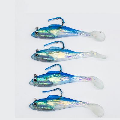 China WONDERFUL Handmade 30g Silicone 3d Paper 3d Seawater 13.5cm Silicone Eyes Bionic T Tail Silicone Lead Head Soft Fishing Lure for sale