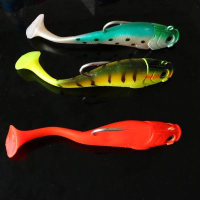 China WONDERFUL 298g PVC 20cm Deep Sea Heavy Sinking Water Fishing T Tail Lead Head Soft Building Lures for sale