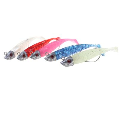 China Main Bait Luminous Pike Vivid Swimming Bass Lure 8cm 10g PVC PVC T Soft Jig Tail WONDERFUL for sale