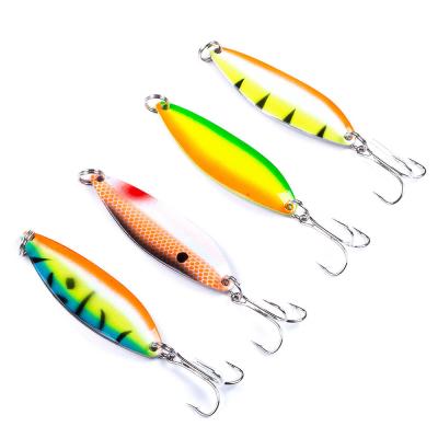 China WONDERFUL Colorful Dotted Pike Bass Sinking Jig Metal Spoon Trout 18g Metal Lead 7.2cm Freshwater Casting Lures for sale