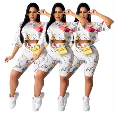 China Wholesale 2021 Anti-wrinkle cotton sports comfortable shorts and shirt set for women 2 piece short set women for sale